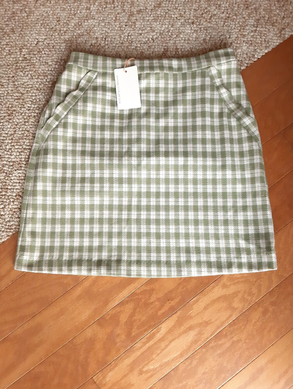 NWT Skies Are Blue Green Plaid Skirt size Small